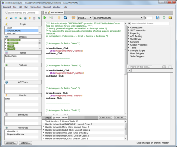 Script Editor in the Eggplant Functional Suite window