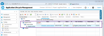 Sample Test Lab created in HP ALM by Eggplant Integrations for HP ALM Setup program