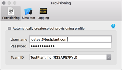 iOS Gateway provisioning tab